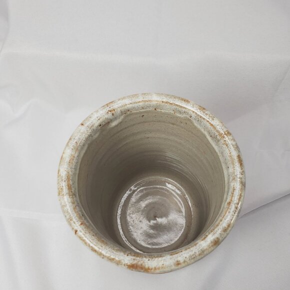 Stoneware Wheat Country Motif Vase/Beech Holder Artisan Studio Art 5.5" Tall - Picture 10 of 15